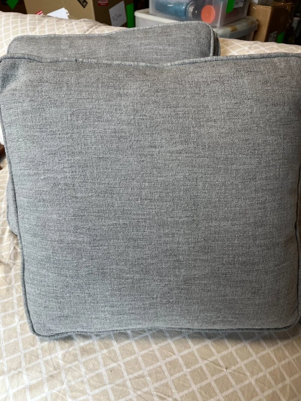 Accent Throw Pillows - Set of TWO  (Removable‎ Zipper Closure Covers) GRAY